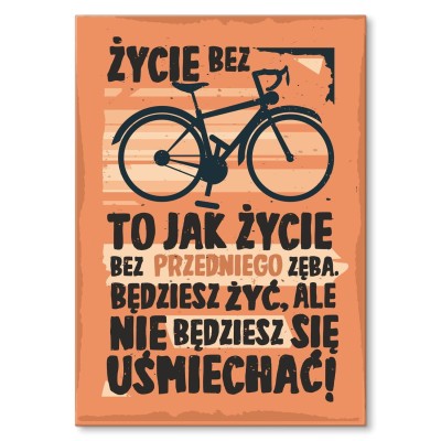 Plakat metalowy życie bez roweru Prezent
