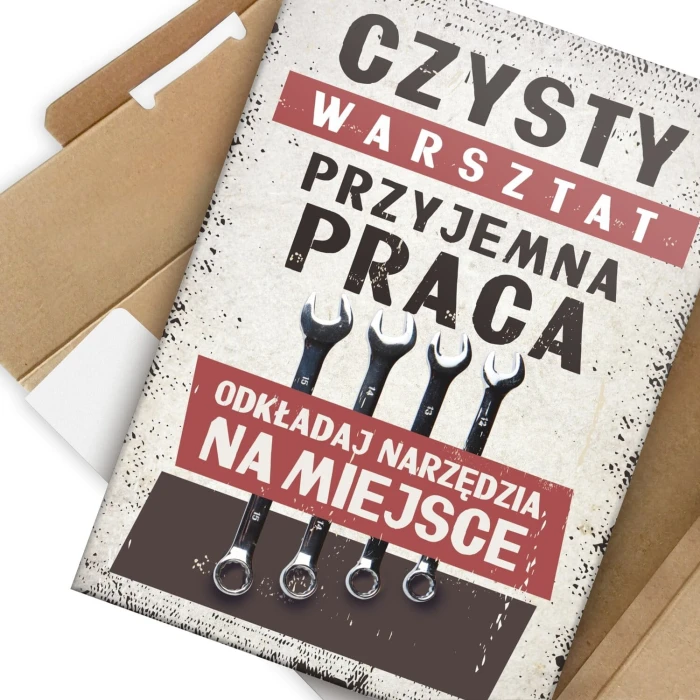 Poster metal czysty warsztat gift
