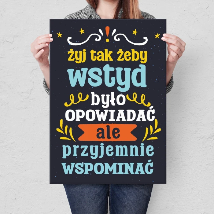 Poster metal żyj tak aby wspominać gift