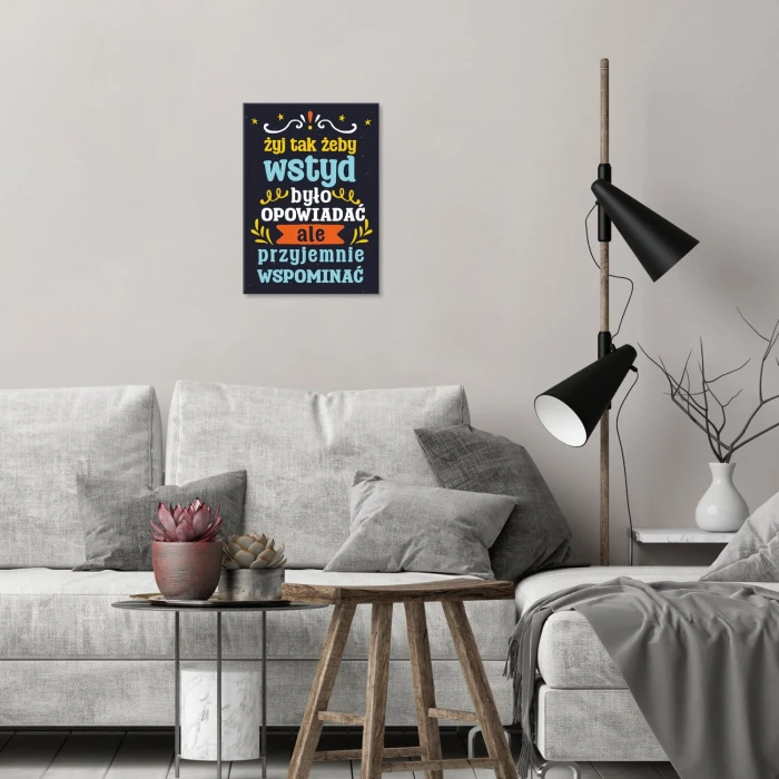 Poster metal żyj tak aby wspominać gift