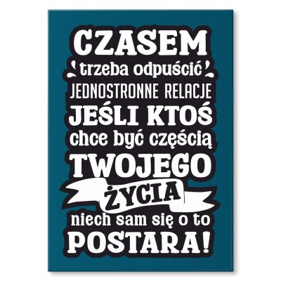 Plakat metalowy czasem trzeba odpuścić Prezent