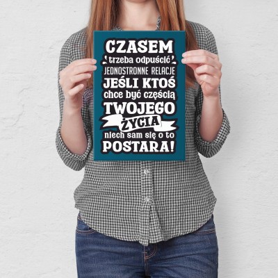 Plakat metalowy czasem trzeba odpuścić Prezent