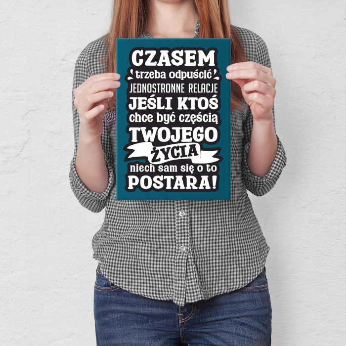 Plakat metalowy czasem trzeba odpuścić Prezent