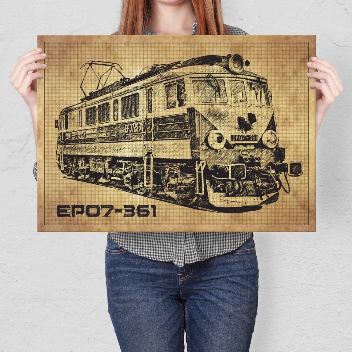 Plakat metalowy EP07361 drawn Prezent