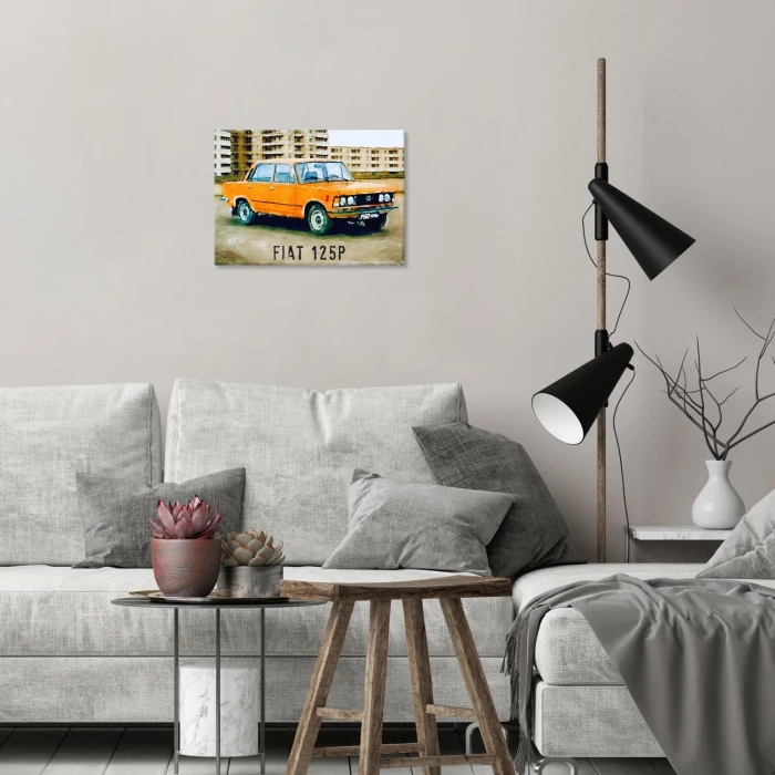 Poster metal Fiat 125p kolor gift