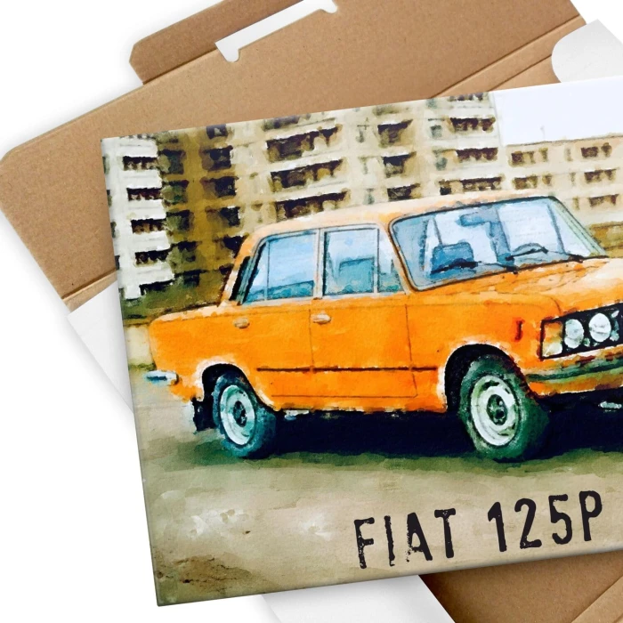 Poster metal Fiat 125p kolor gift