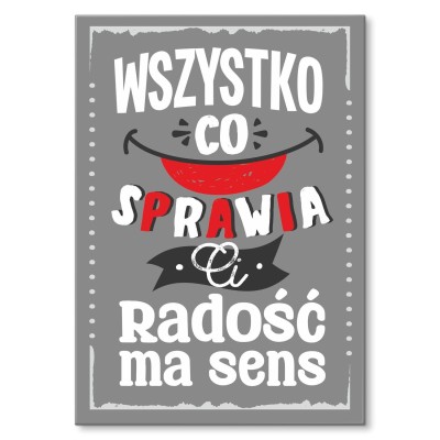 Plakat metalowy radość Prezent