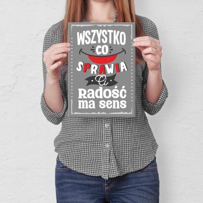 Plakat metalowy radość Prezent