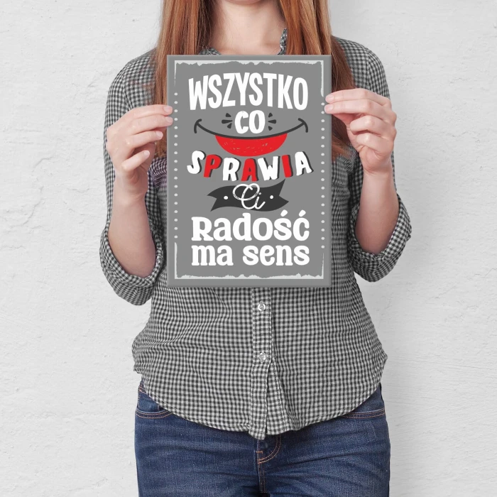 Plakat metalowy radość Prezent