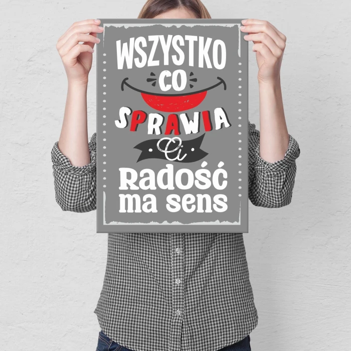 Plakat metalowy radość Prezent