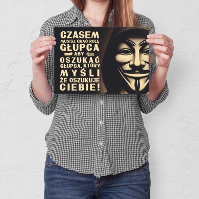 Plakat metalowy oszukać głupca Prezent