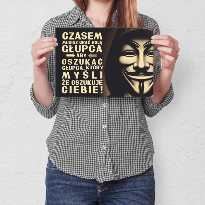 Plakat metalowy oszukać głupca Prezent