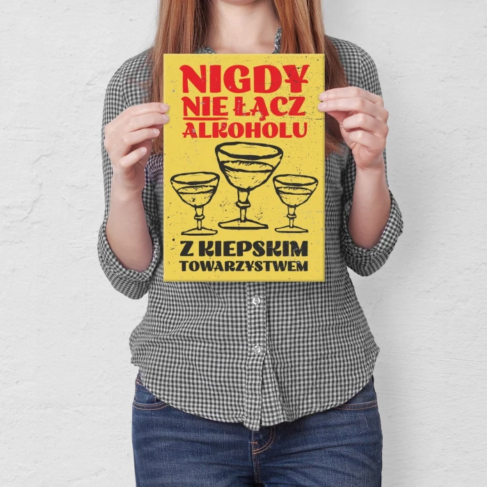 Poster metal nie łącz alkoholu gift