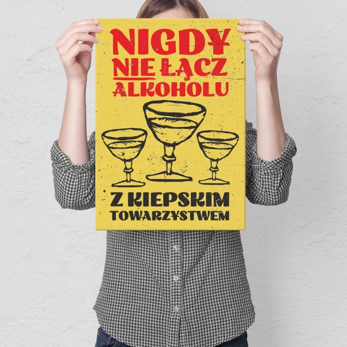 Poster metal nie łącz alkoholu gift