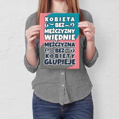 Plakat metalowy kobieta więdnie Prezent