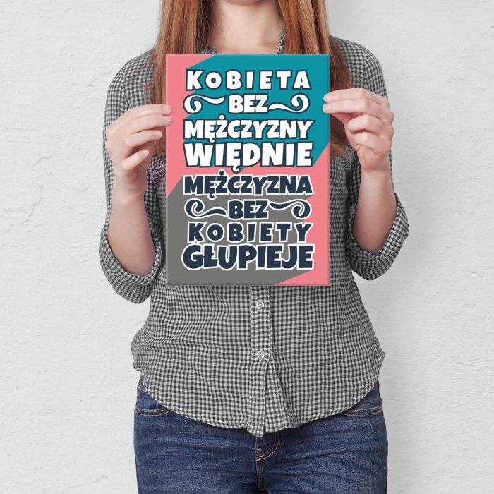 Plakat metalowy kobieta więdnie Prezent