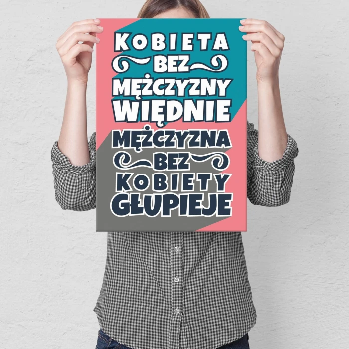 Poster metal kobieta więdnie gift
