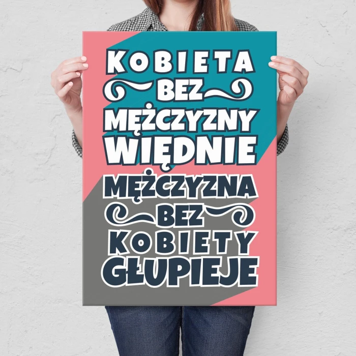 Plakat metalowy kobieta więdnie Prezent