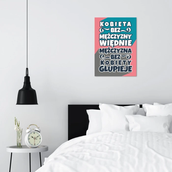 Plakat metalowy kobieta więdnie Prezent