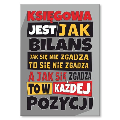 Plakat metalowy księgowa jak bilans Prezent