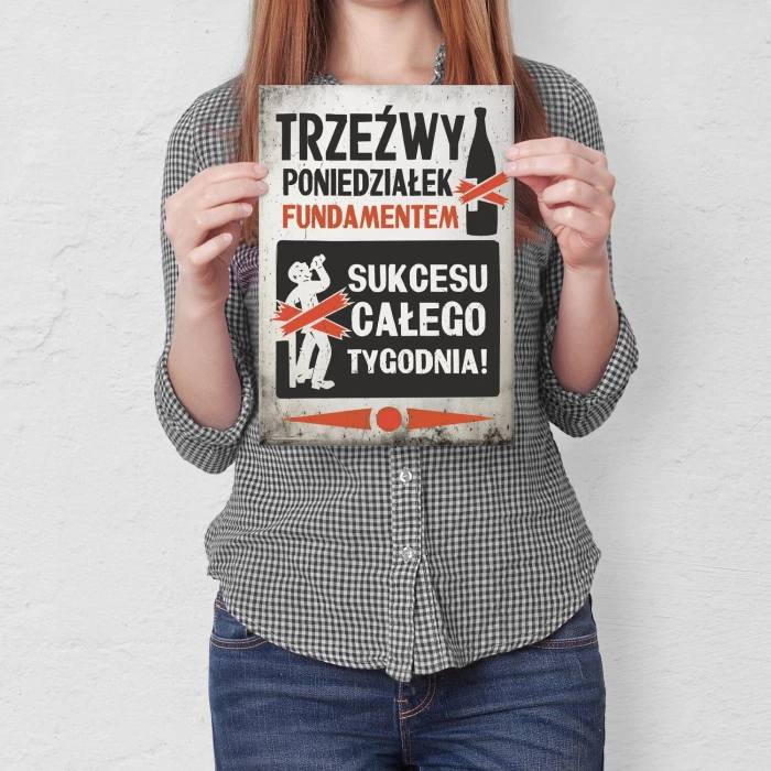 Poster metal trzeźwy poniedziałek gift