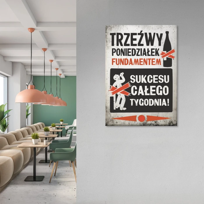 Poster metal trzeźwy poniedziałek gift