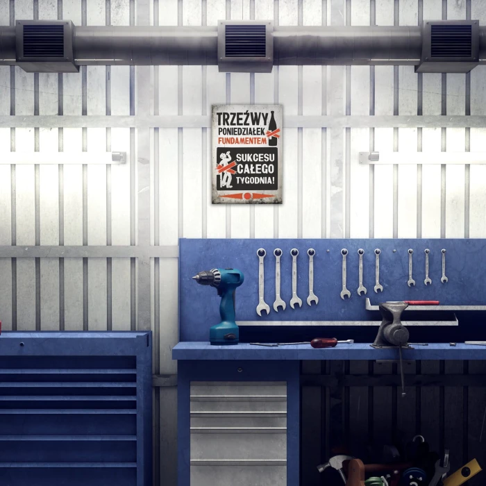 Poster metal trzeźwy poniedziałek gift