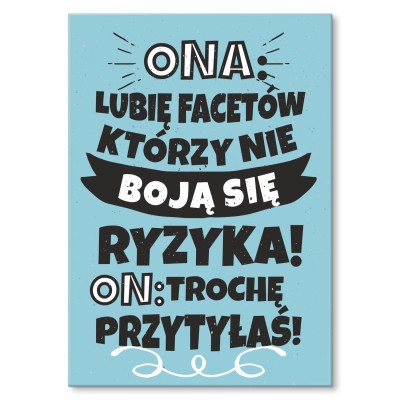 Plakat metalowy lubię facetów Prezent
