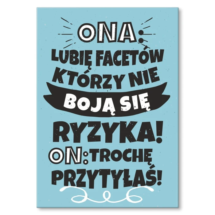 Plakat metalowy lubię facetów Prezent