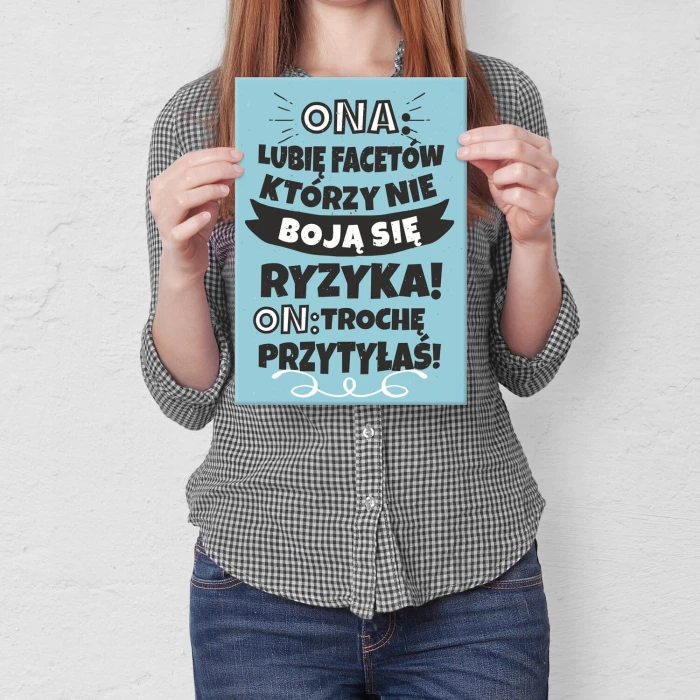 Plakat metalowy lubię facetów Prezent