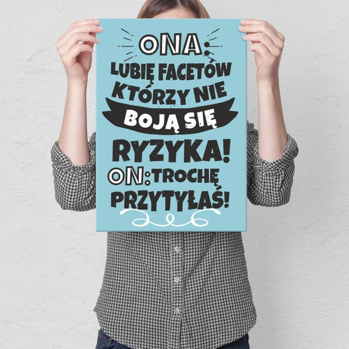 Plakat metalowy lubię facetów Prezent