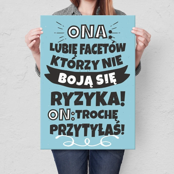 Plakat metalowy lubię facetów Prezent