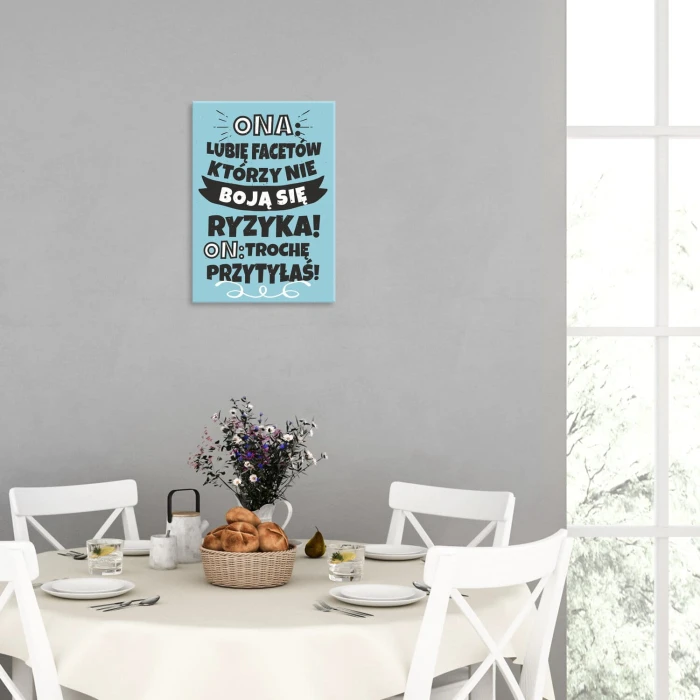 Plakat metalowy lubię facetów Prezent