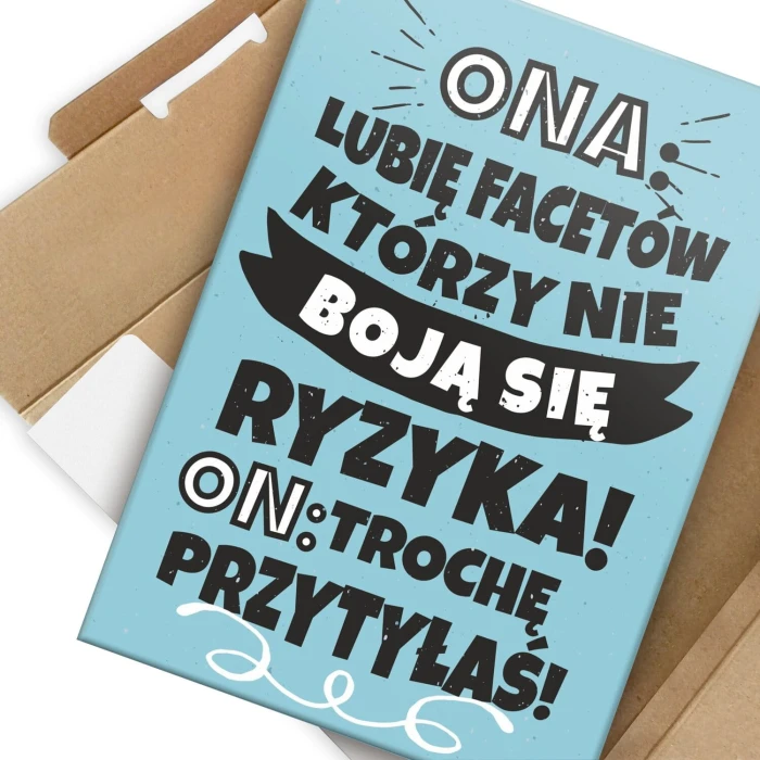 Plakat metalowy lubię facetów Prezent