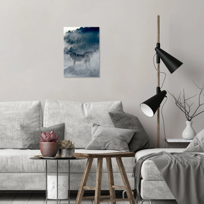 Plakat metalowy Wilki we mgle Prezent