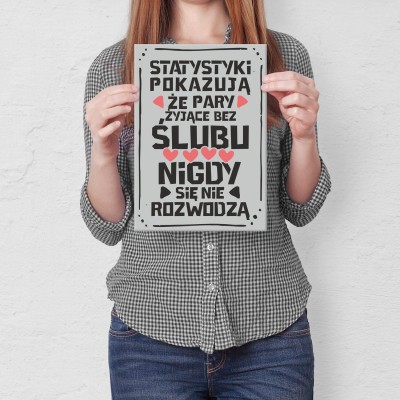 Poster metal statystyki pokazują gift