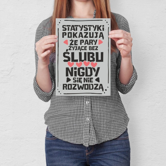 Poster metal statystyki pokazują gift