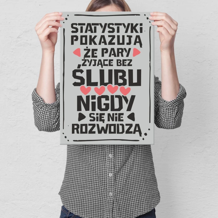 Poster metal statystyki pokazują gift