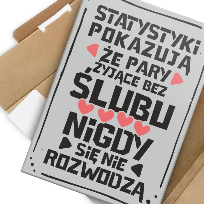 Poster metal statystyki pokazują gift