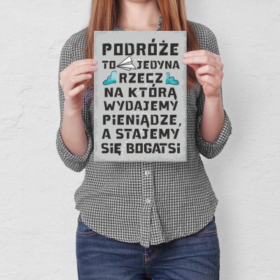 Plakat metalowy Podróże Prezent