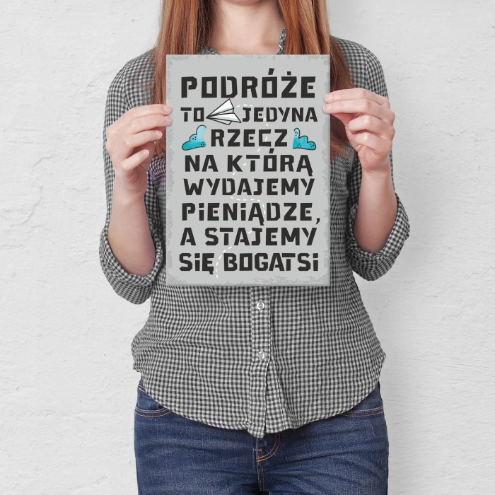 Plakat metalowy Podróże Prezent