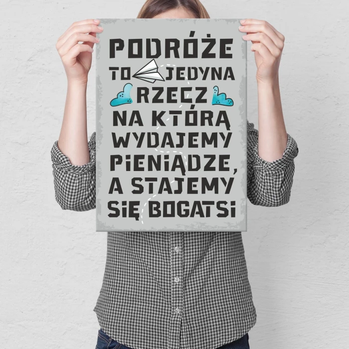 Plakat metalowy Podróże Prezent