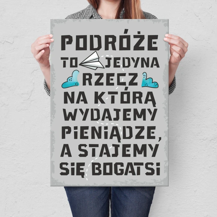 Plakat metalowy Podróże Prezent