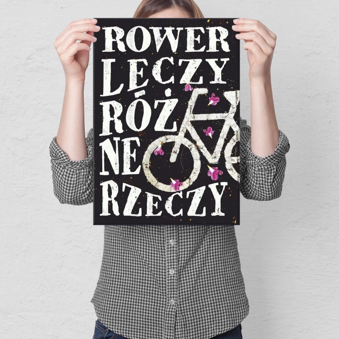 Plakat metalowy rower leczy Prezent