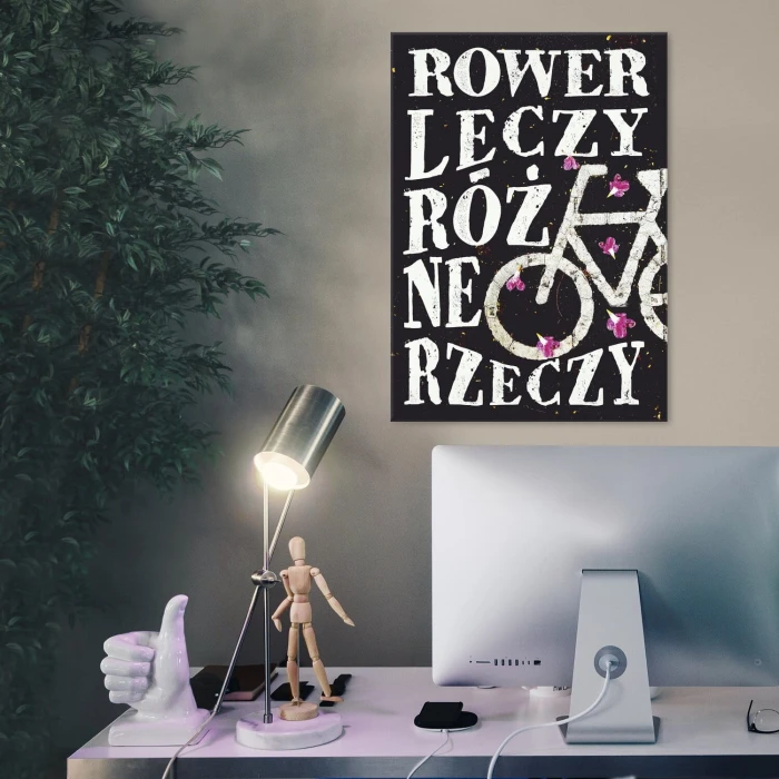 Plakat metalowy rower leczy Prezent