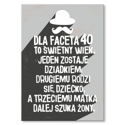Poster metal 40 dla faceta gift