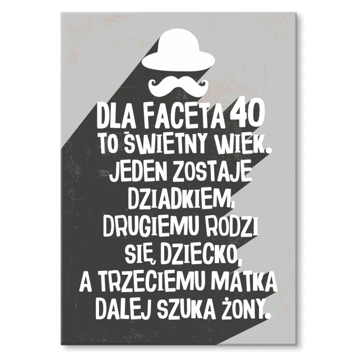 Poster metal 40 dla faceta gift