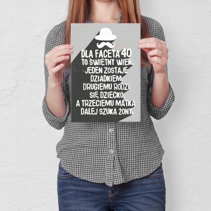 Poster metal 40 dla faceta gift