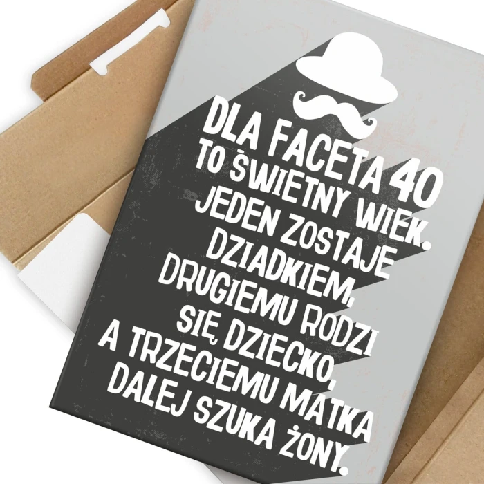Plakat metalowy 40 dla faceta Prezent