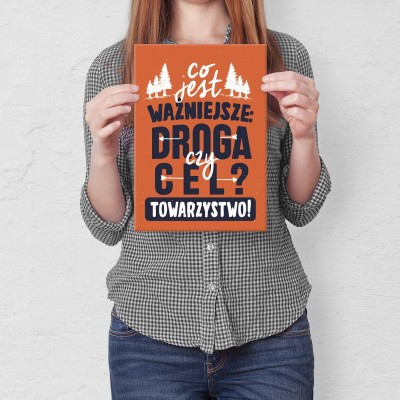 Plakat metalowy droga czy cel Prezent